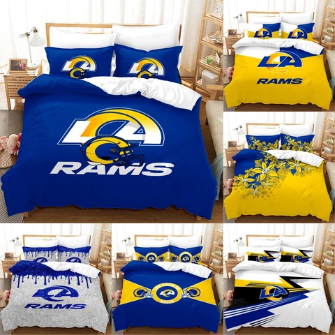 Los Angeles Rams 3 Piece Duvet Cover Set Pillowcase Cotton Blend Bedding Set Cover