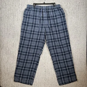 Pantalones de pijama Croft & Barrow para hombre 2XL de franela azul con bolsillos cordón - Imagen 1 de 9