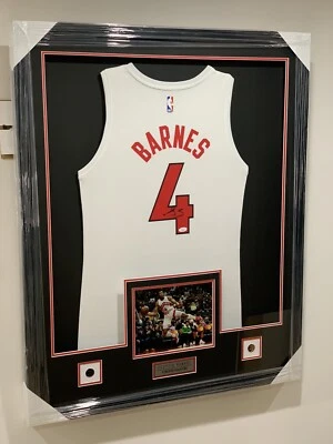 Scottie Barnes Signed Autographed Framed Basketball Raptors Jersey JSA COA - Image 1 of 4