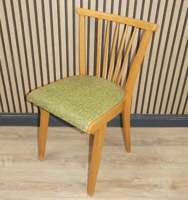 50er Jahre Stuhl Sprossenstuhl retro Küchenstuhl Holz gelb meliert rockabilly - Bild 1 von 4