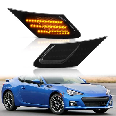 LED Smoked Side Marker Lights Amber For 2013-up Toyota 86 Scion FR-S Subaru BRZ Foto 1 de 4