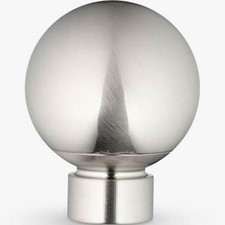 Pair of John Lewis Steel Curtain Pole Finials - To Fit 28mm Curtain Poles