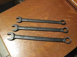 Snap-on Black Indust Combination Wrenches 1/2 GOEX16B, 9/16 GOEX18B, 5/8 GOEX20B - Picture 1 of 7