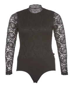 ADIA Fashion Body Shirt Jersey con Encaje 46 48 (M) Negro Manga Larga - Imagen 1 de 1