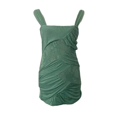 Camiseta sin mangas grande para niñas suéter verde tocador malla floral exceso volantes Foto 1 de 4