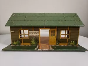Vintage MARX Toy Tin Litho Building US Army Headquarters Training Center T3-21 - Picture 1 of 12