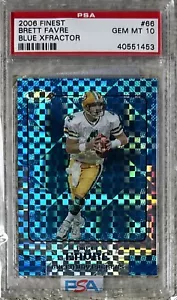 2006 FINEST BLUE XFRACTOR /150 BRETT FAVRE PSA 10 POP 4 ICONIC SET - Bild 1 von 2