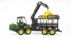BRUDER®  02133 John Deere 1210E Rückezug mit 4 Baumstämmen & Holzgreifer,   NEU - Bild 1 von 2