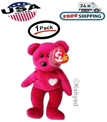 TY Beanie Baby 1998 - Valentina Bear 8.5 inch Plush Toy - New W/Tag - Free Ship - Image 1 of 4