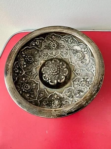 900 silver 19th c Oriental Ottoman chased repousse hammam Turkish bath bowl dish - Picture 1 of 4