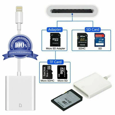 SD 读卡器 iPhone/iPad Lightning 转 SD 卡相机读卡器适配器转换器 — 第 1/4 张图片