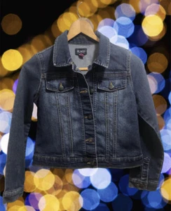 Childrens Place 1989 Girls Jean Distressed Jacket Sz Large 10 12 Dark Denim  - Picture 1 of 5