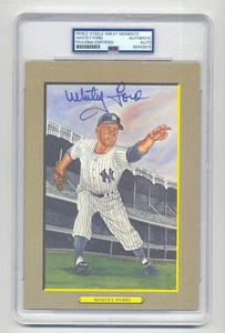 TARJETA DE GRANDES MOMENTOS DE PEREZ STEELE FIRMADA POR PSA/ADN FORD YANKEE WHITEY de Nueva York - Imagen 1 de 1