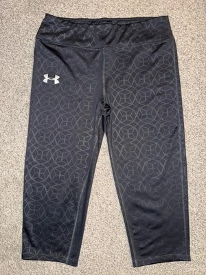 Under Armour Youth Large YLG Fitted All season gear Capri Leggings Charcoal Gray - Image 1 of 3