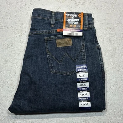 Wrangler FR Jeans Mens 42x32 Blue Advanced Comfort Flame Resistant CAT2 2112 New - Image 1 of 4