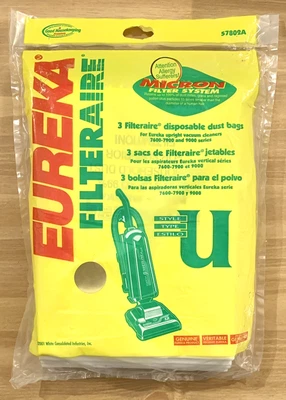 Vacuum Cleaner Bags ~ Eureka ~ Filteraire ~ 57802A ~ 4 Bags ~ 2001 ~ !🆕! - Image 1 of 2