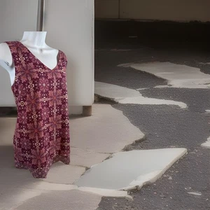 J.Jill rosa Paisley Boho ärmellose Tunika Bluse Top Damen Petite M - Bild 1 von 9