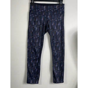 Lululemon Size 4 Cropped Leggings Stained Glass Love Nightfall Black Activewear - Picture 1 of 9