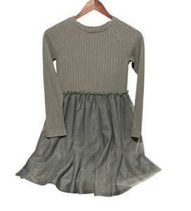 Cat & Jack Girls' Long Sleeve Dress, With A Tulle Dress Bottom Size L (10/12) - Picture 1 of 5