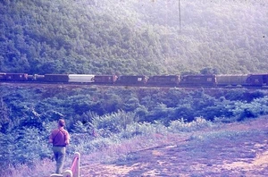 PC penn central horse shoe curve 3 SD-45 mid train helpers action orig. slide - Picture 1 of 1
