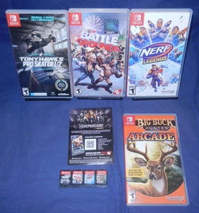 Switch; Tony Hawk's Pro Skater 1+2, WWE 2K Battlegrounds, Nerf Legends, Big Buck - Picture 1 of 5