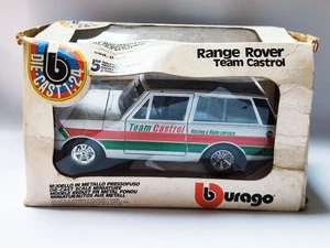 COCHE DIECAST BURAGO AÑOS 80 - RANGE ROVER TEAM CASTROL - VEHÍCULO EN CAJA Y ENCANTADOR - Imagen 1 de 12