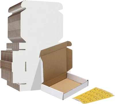 6X4X1 Shipping Boxes Set of 30, White Corrugated Cardboard Mailer Box for Packin - Image 1 of 4