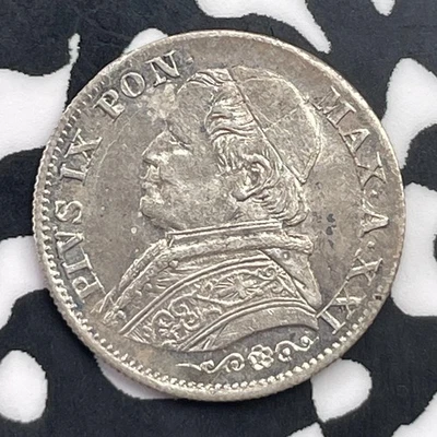 1867-R Papal States 5 Soldi Lot#C3618 Silver! High Grade! Beautiful! - Image 1 of 2