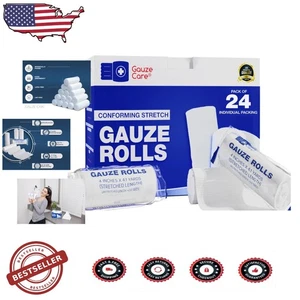 Mullrollen 24 Stück - 4" Stretch konforme Bandagen, fusselfrei, latexfrei - Bild 1 von 9