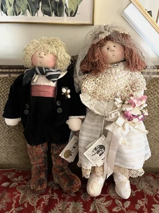 1992 Little Souls Gretchen Wilson Braut & Bräutigam Puppen-Jennifer-Robert Michael - Bild 1 von 24