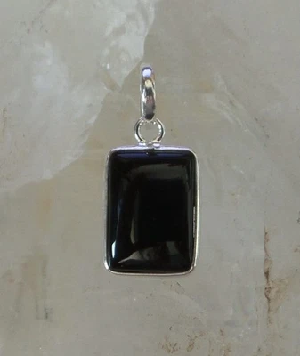 Black Onyx Solid 925 Sterling Silver High Quality Gemstone Pendant - image 1 of 4
