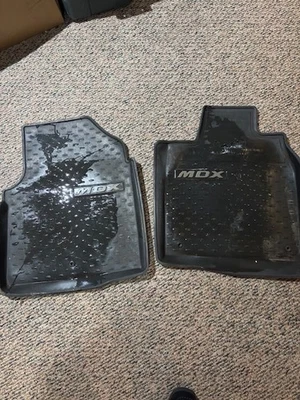 Резиновые напольные коврики для любой погоды 07–13 Acura MDX черные от оригинального производителя - Изображение 1 из 4