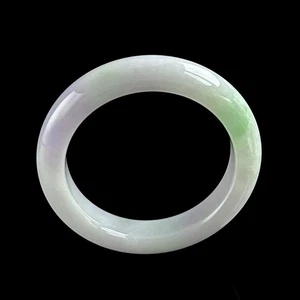 【KATHY JADE】Emerald Light Lavender & Green Jadeite Jade Bangle《53mm》《Grade A》 - Picture 1 of 5