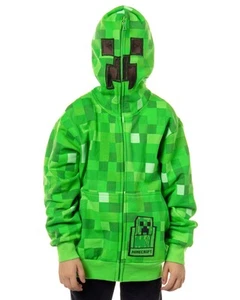 Minecraft Boys' I Am Creeper Allover Pixel Design Full-Zip Hoodie - L - Picture 1 of 5