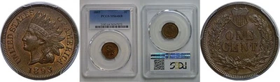 1893 1C Indian Heads Cent  PCGS MS-64 RB - Image 1 of 3