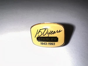 Vintage Stanley 150 Anniversary goldfarbene Anstecknadel seltenes Werkzeug Sammlerstück, cool! - Bild 1 von 4