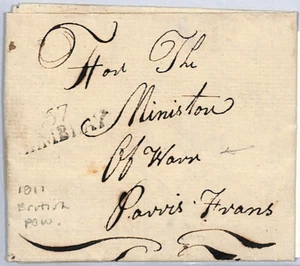 NAPOLEONIC WARS *POW* Letter 1811 BRITISH Soldier Cambrai-France Governor WY72 - Picture 1 of 18