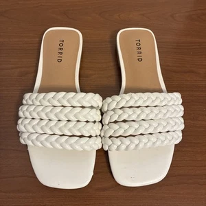 Torrid Plus Braided Slide Sandal Size 7WW White - Picture 1 of 11