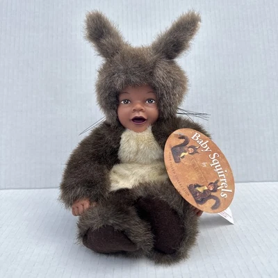1998 Anne Geddes Baby Squirrel Bean Filled African American Plush FREE SHIPPING - Image 1 of 4