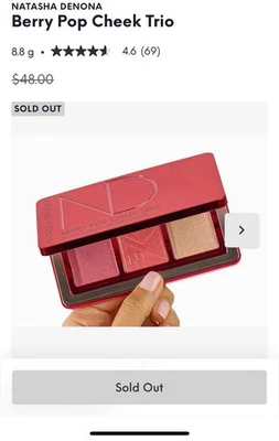 NIB NATASHA DENONA BERRY POP CHEEK TRIO BLUSH & HIGHLIGHTER PALETTE SOLD OUT!! - Image 1 of 2