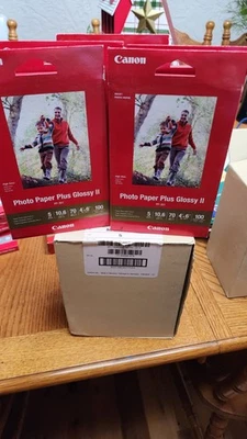 Lot Of 5 Canon PP-301 Photo Paper Plus Glossy II 4x6 inch 100 Sheets 500 bulk - Image 1 of 4