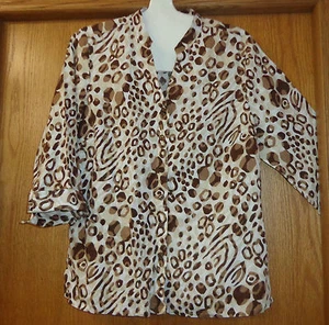 CAMICIA donna tg 1X - stampa leopardata - CAMICIA Deane e bianca - lino - ottima  - Foto 1 di 3