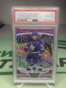 2019-20 O-Pee-Chee Platinum Auston Matthews Violet Pixels /399 PSA 10 - Toronto