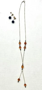 10k Gold Halskette Ohrring Set mit Citrin Farbe Perlen - 4,48tw - Bild 1 von 7