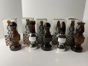 5 Piece Vintage Avon Chess Pieces All Full With Boxes - Picture 1 of 2
