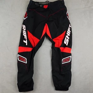 Shift Pants Mens 32 Black Motocross Padded Logo Detail Hook Waist Closure Racing - Picture 1 of 18