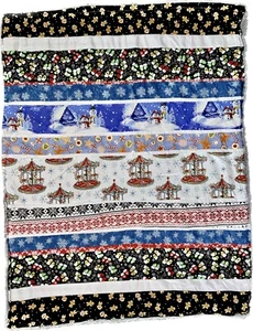 Handmade Baby Childs Cotton Crib Christmas Blanket Fur Backing Soft 34”x42” - Picture 1 of 8