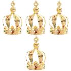  4 Pack Cake Crown Decoration Alloy Baby Cupcake Toppers Hair Accessories
