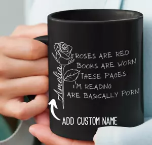 Smut Book Reader Custom Coffee Mug, Smutty Bookish Lover Romantasy Gift Tea Cup - Picture 1 of 10