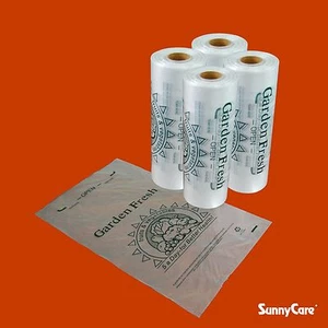 4 rollos 12 x 20 pulgadas 13 micrófonos 5 al día HDPE producir bolsas de supermercado de comestibles 18,4 lb/cs - Imagen 1 de 2
